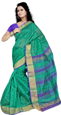 

Party Wear Dresses Printed Fashion Art Silk Saree(Green)