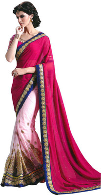 

Shreeji Fashion Self Design Fashion Georgette Saree(Pink)