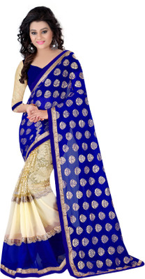

K.C Self Design Bollywood Georgette Saree(Blue)