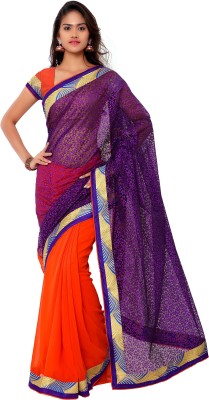 

Gunjan Creations Solid Fashion Georgette Saree(Pack of 2, Yellow), Orange