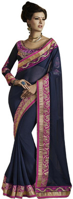 

Desi Butik Self Design Fashion Chiffon Saree(Purple)