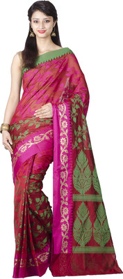 

Chandrakala Woven Banarasi Art Silk Saree(Multicolor), Red