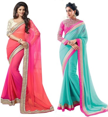 

Stylezone Self Design Fashion Chiffon Saree(Pack of 2, Multicolor)