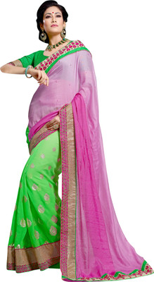

Brijraj Embellished Fashion Georgette Saree(Green, Purple)
