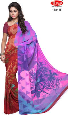 

Hi-Choice Graphic Print Daily Wear Georgette Saree(Multicolor), Maroon