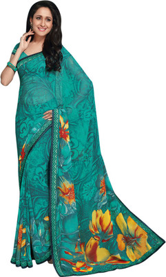 

Vishal Solid Fashion Georgette Saree(Green)