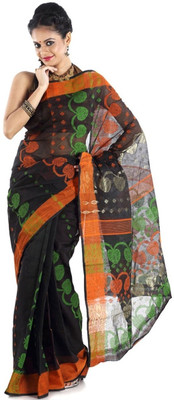 

Hawai Self Design Tant Cotton Saree(Black)