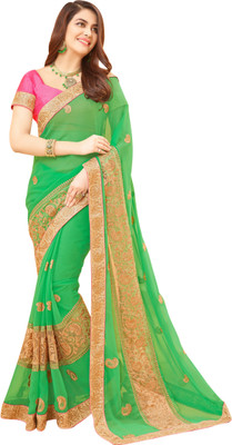

Brijraj Embellished Fashion Chiffon Saree(Green)