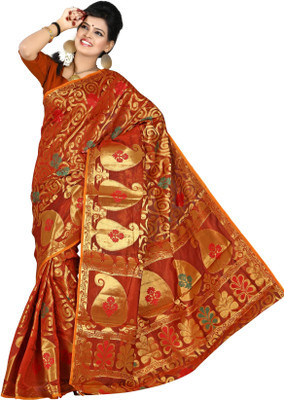

Mimosa Printed Kanjivaram Silk Saree(Multicolor), Orange