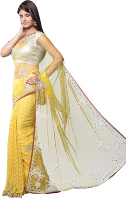 

Aarti Saree Embroidered Fashion Net Saree(Yellow)