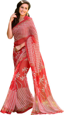 

Lovelylook Printed Fashion Polycotton Saree(Multicolor), Red & white