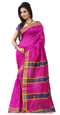 

Kanheyas Printed Daily Wear Handloom Silk Cotton Blend Saree(Pink)