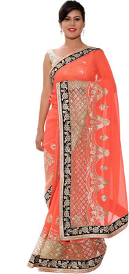 

Ellegent Solid Fashion Georgette Saree(Orange)