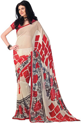 

Party Wear Dresses Printed Fashion Pure Chiffon Saree(Multicolor)