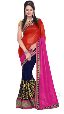 

Indian Wear Online Embroidered Fashion Georgette Saree(Red)