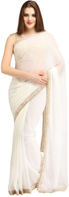 

SareeShop Self Design Fashion Georgette Saree(White)