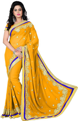 

Vishakha Fashion Embroidered Fashion Georgette Saree(Yellow)
