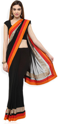 

AVR FASHIONS Embellished Fashion Georgette Saree(Black)