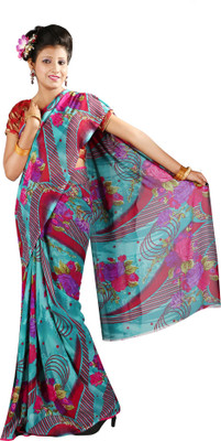 

Anushree Saree Printed Fashion Georgette Saree(Multicolor), Green