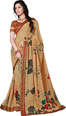 

Khoobee Self Design, Printed Fashion Georgette Saree(Beige, Multicolor)
