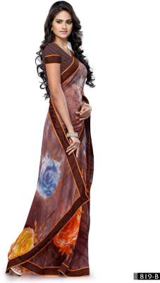 

Hi-Choice Printed Fashion Synthetic Saree(Brown)
