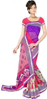 

MannMohh Printed Daily Wear Georgette Saree(Multicolor)