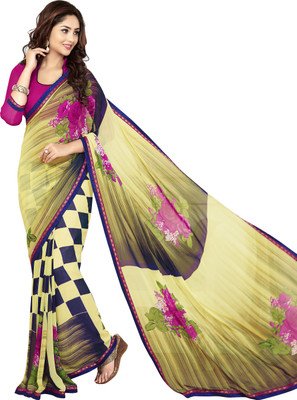 

PSHOPEE Printed Fashion Chiffon Saree(Pink)
