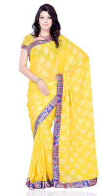 

Diva Fashion-Surat Printed Daily Wear Handloom Jacquard Saree(Yellow)