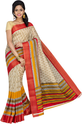 

Mathura Printed Paithani Cotton Saree(Multicolor)