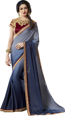 

Manthan Embroidered Daily Wear Georgette Saree(Blue)