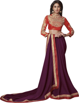 

Vishal Self Design Bollywood Chiffon, Jacquard Saree(Purple)