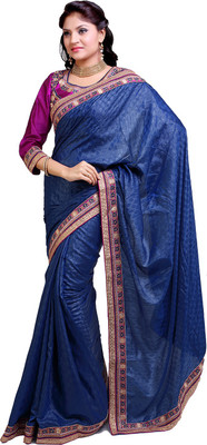 

Ishin Embellished Fashion Satin Saree(Blue)