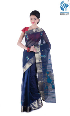 

Tantuja Woven Tangail Cotton Saree(Black)