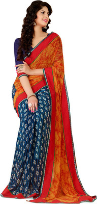 

Saara Printed Fashion Georgette Saree(Blue, Orange)