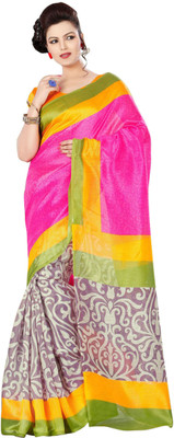 

Jiya Self Design, Printed Fashion Art Silk Saree(Pink, Multicolor), Multicolor;pink