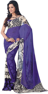 

Indian Wear Online Printed Fashion Pure Chiffon Saree(Multicolor)