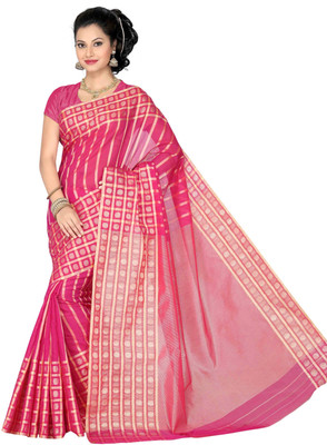 

Ishin Printed Bhagalpuri Cotton Saree(Pink)