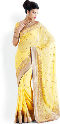 

Soch Embellished Fashion Chiffon Saree(Yellow)