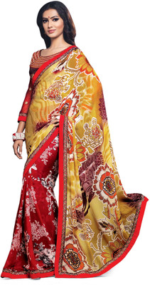 

Ridham Sarees Embroidered Bollywood Georgette Saree(Multicolor)