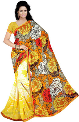 

Indian Wear Online Printed Fashion Chiffon Saree(Yellow)