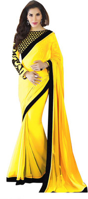 

Fabaron Enterprise Plain Bollywood Georgette Saree(Yellow)