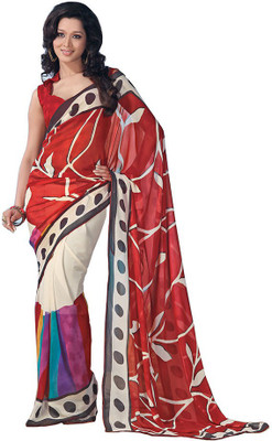 

Indian Wear Online Printed Fashion Pure Chiffon Saree(Multicolor)