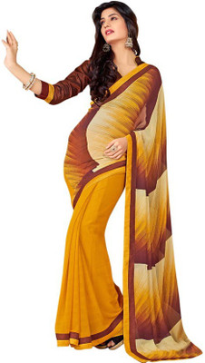 

Kintu Designs Pvt. Ltd. Self Design Fashion Georgette Saree(Brown), Brown;yellow