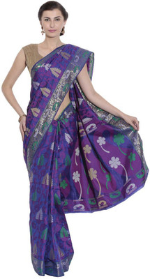 

AVR FASHIONS Floral Print Banarasi Silk Saree(Multicolor)