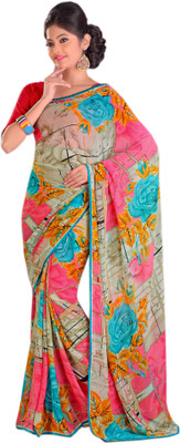 

Sunaina Printed Mysore Synthetic Georgette Saree(Multicolor)