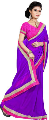 

Indian Wear Online Solid Fashion Chiffon Saree(Purple)