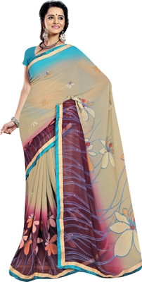 

Khushali Self Design, Printed Fashion Georgette Saree(Beige, Multicolor)