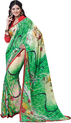 

Lovelylook Printed Fashion Georgette Saree(Green)