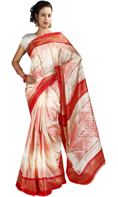 

Anushree Saree Printed Fashion Silk Saree(Multicolor), Red;white