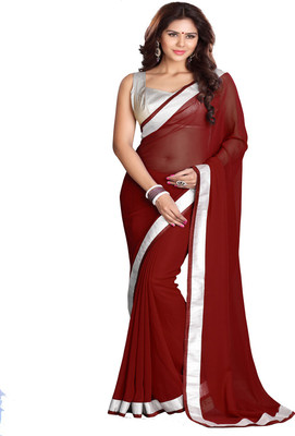 

Sourbh Sarees Solid Fashion Georgette Saree(Maroon)